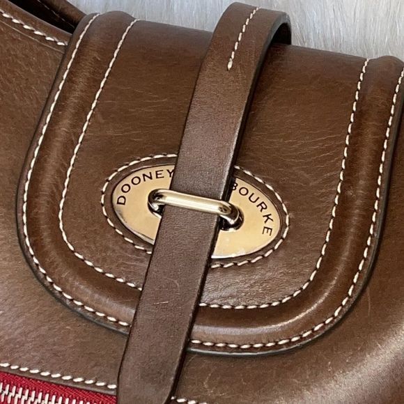 Dooney & Bourke brown leather shoulder bag purse - Picture 3 of 15